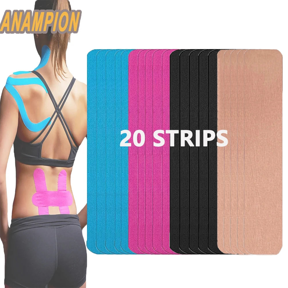 Kinesiology Tape Pro Athletic Sports(20 Strips Mixed Loading )Waterproof Elastic Athletic Tape Muscle Back Chest Knee Arms Pain Relief Joint Support