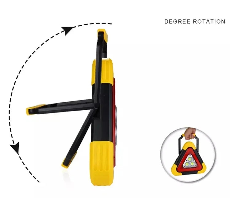 NEW Tripod Warning Light LED Multi-Function Car Emergency Light USB Phone/Solar Charging Car Triangle Safety Warning Sign with Camping Light Car Accessories