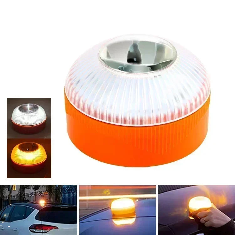 4 PCS Set Newest Portable Emergency Light Car Emergency Beacon Light Orange/Blue/Red Magnetic Induction Strobe Light Waterproof Flashlight Car Safety Accessories