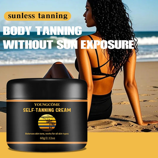 4 PCS Set Self-Tanning Cream with Hyaluronic Acid & Vitamin E - Streak-Free Sunless Tanner for Face/Body, 24H Waterproof for All Skin Tone Beach Sun Protection Women Skin Care Supplies Korean Products