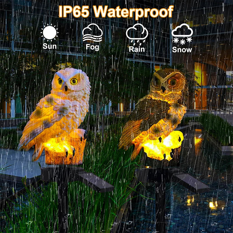Outdoor LED Solar Owl Lights Waterproof Garden Decor Pathway Light For Halloween Christmas Patio Balcony Yard Solar Lawn Lamp