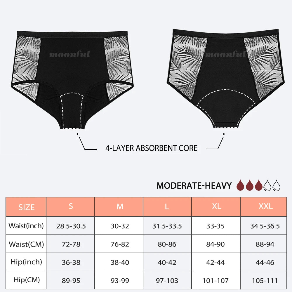 Women Period Underwear Leak Proof Panties for Menstruation Breathable Mesh Menstrual Panties High Waist Absorbent Period Panties