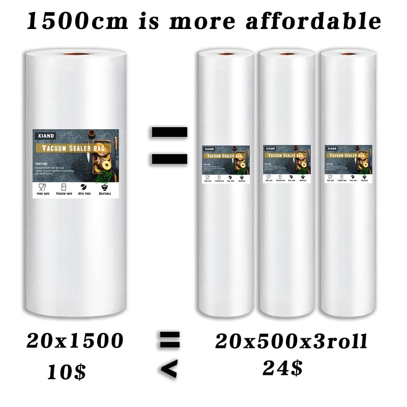 NEW Vacuum Bags For Food Storage Bags Vacuum Sealer Food Bags Vacuum Packaging 12/15/20/22/25/28cm*1500cm/Rolls Kitchen Accessories