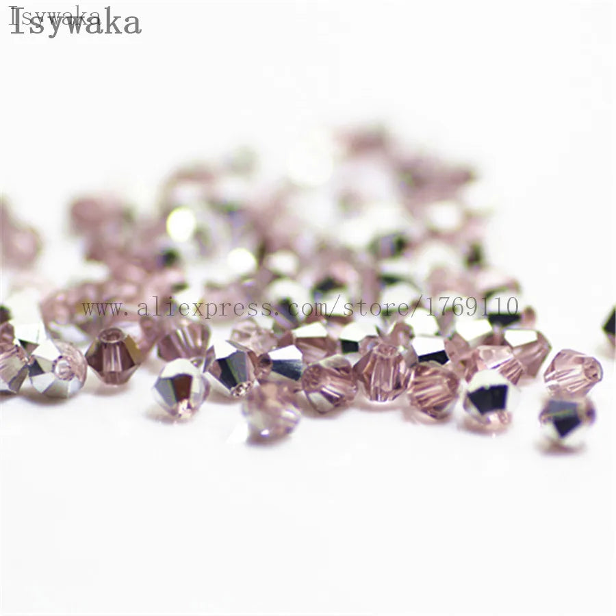 33 Colors 100 PCS Set Blue Multicolor 4mm Bicone Austria Crystal Beads Charm Glass Beads Loose Spacer Bead for DIY Jewelry Making Apparel Accessories Tools Set