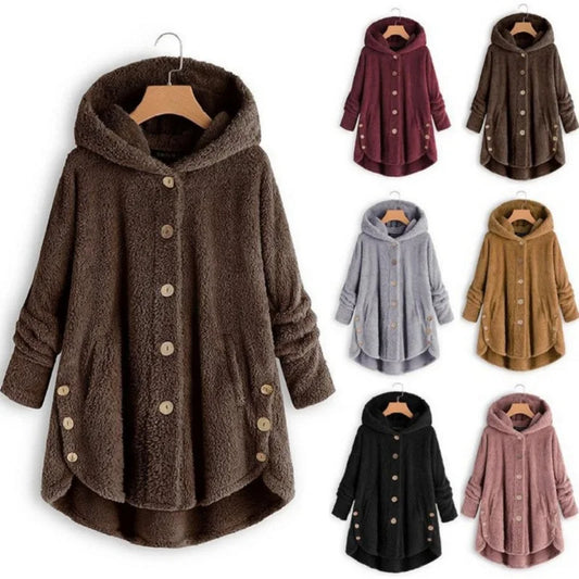 Plus Size Fashion Trend Autumn and Winter Press-pleated Printed Turn-Collar Long-Sleeved Shirt Two-piece Furry Coat