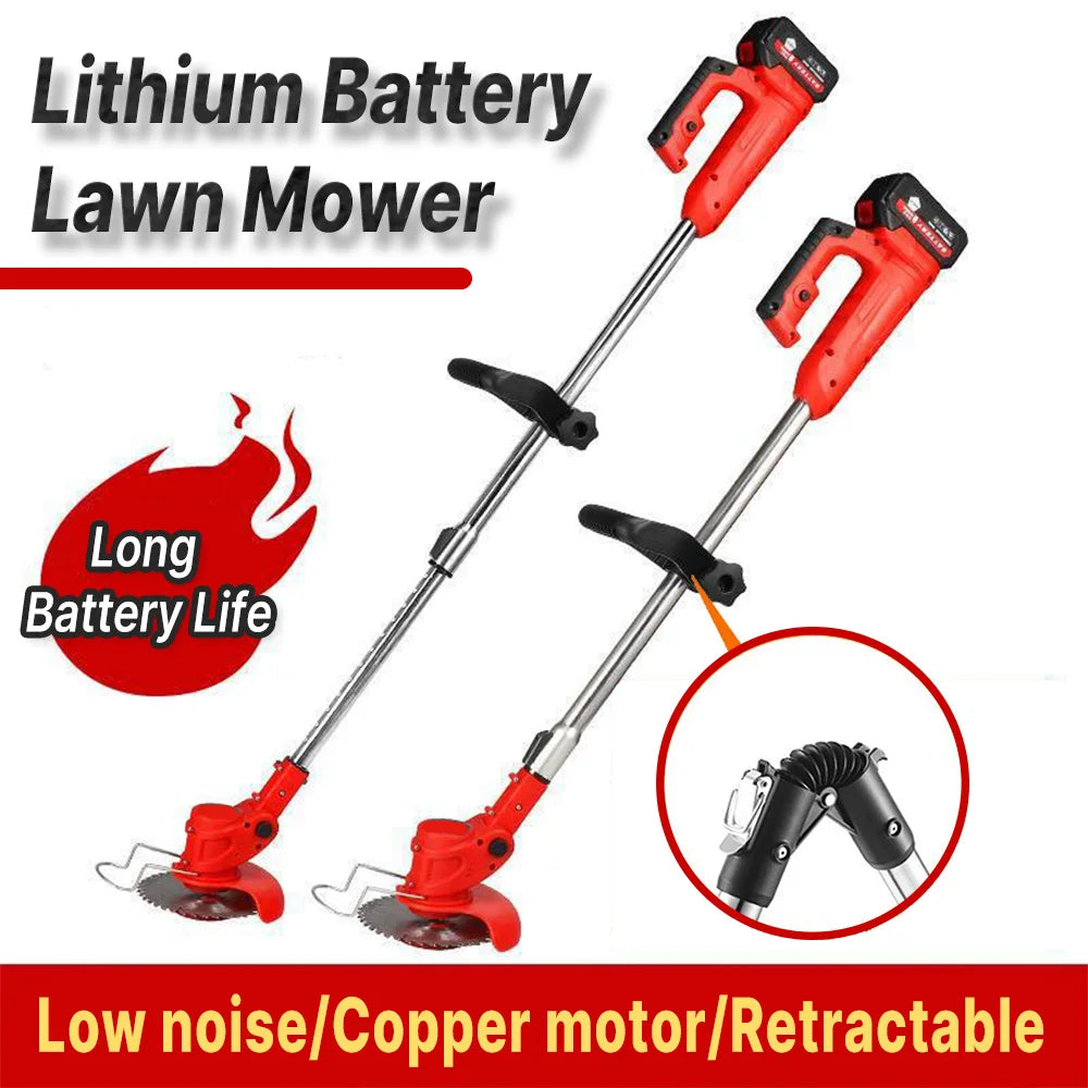 Foldable Power Lawn Mower, 180° Foldable, Easy to Store, with Mowing Wheel/Blade, One Battery and One Charger, Garden Power Tool