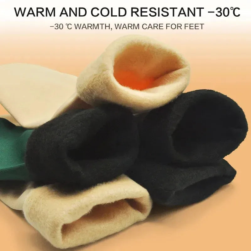4 Pairs Set Winter Warm Thermal Socks Soft Thicken Plush Socks Solid Color Velvet Wool Snow Boots Floor Socking Outdoor Skiing Snowboard Mountain Hiking Climbing Cycling Socks Sets
