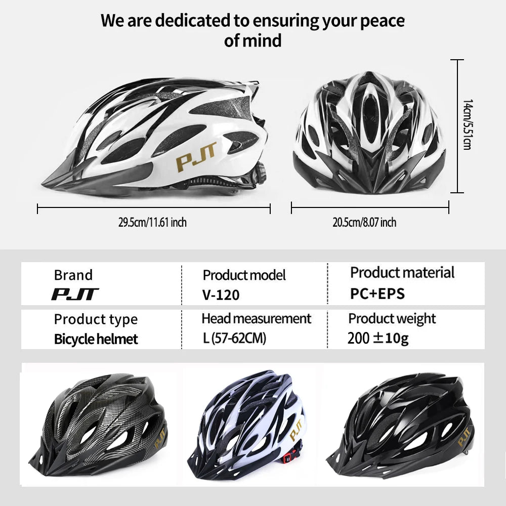 PMT Lightweight Cycling Helmet Comfort Lining Hollow Riding Safety Head Protection Bicycle MTB Helmet Carbon Pattern Bike Helmet