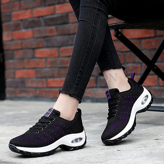 Woman Sneakers Fashion Casual Shoes Summer Air Cushion Mesh Female Shoes Comfortable Breathable Heightening Sneakers for Women