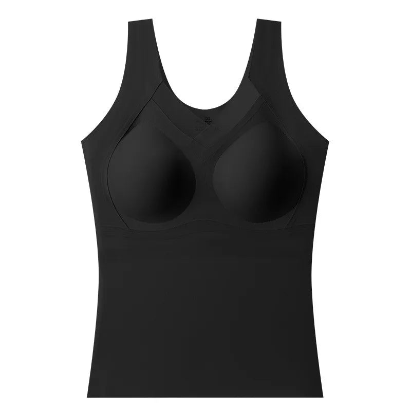 NEW Arrivals 4 Colors M-5XL For 35-105kg Plus-Size Women Camisole Top With Chest Pad Bottoming Vest Seamless Breathable Safety High Elastic Underwear