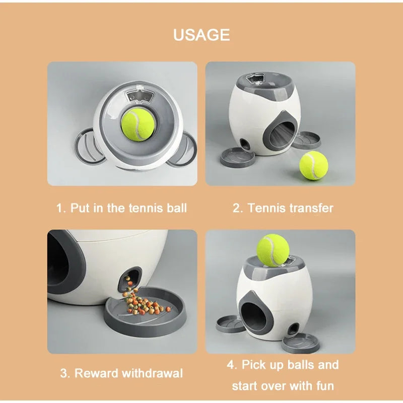 NEW Arrivals Smart Ball Launcher Feeder Training Reward System for Dogs Interactive Puzzle Toy for Indoor Outdoor Puppy Exercise Behavior Training Pets Gaming Supplies