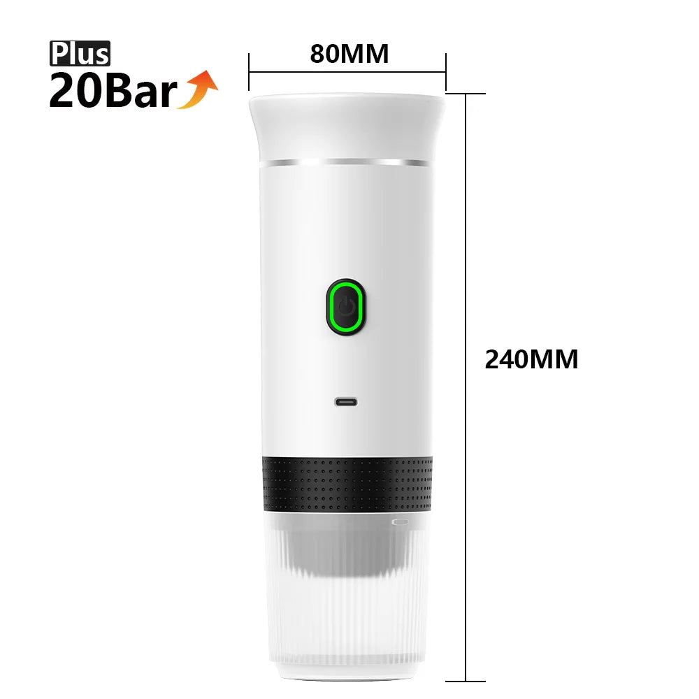 Wireless Electric Portable Espresso Coffee Machine for Car & Home Camping Beach Picnic Coffee Maker 3-in-1 Set Capsule Powder Travel Coffee Maker