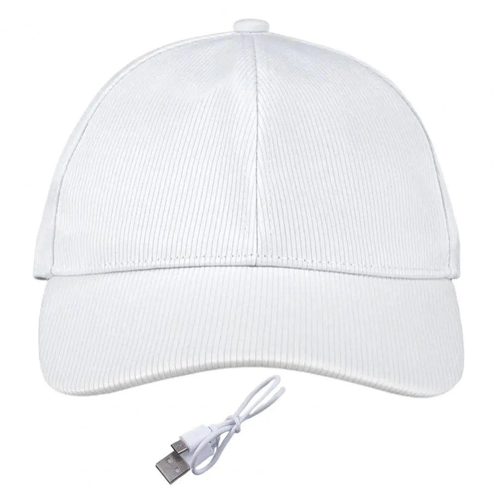 USB Reflective Light Fiber Optic LED Hat Light Up Baseball Cap Flash Glow Hat USB Rechargeable Hip-Hop Luminous Hat Halloween Cap Evening Rave Party Bar Night Club DJ Dancing Casual Streetwear Apparel Supplies