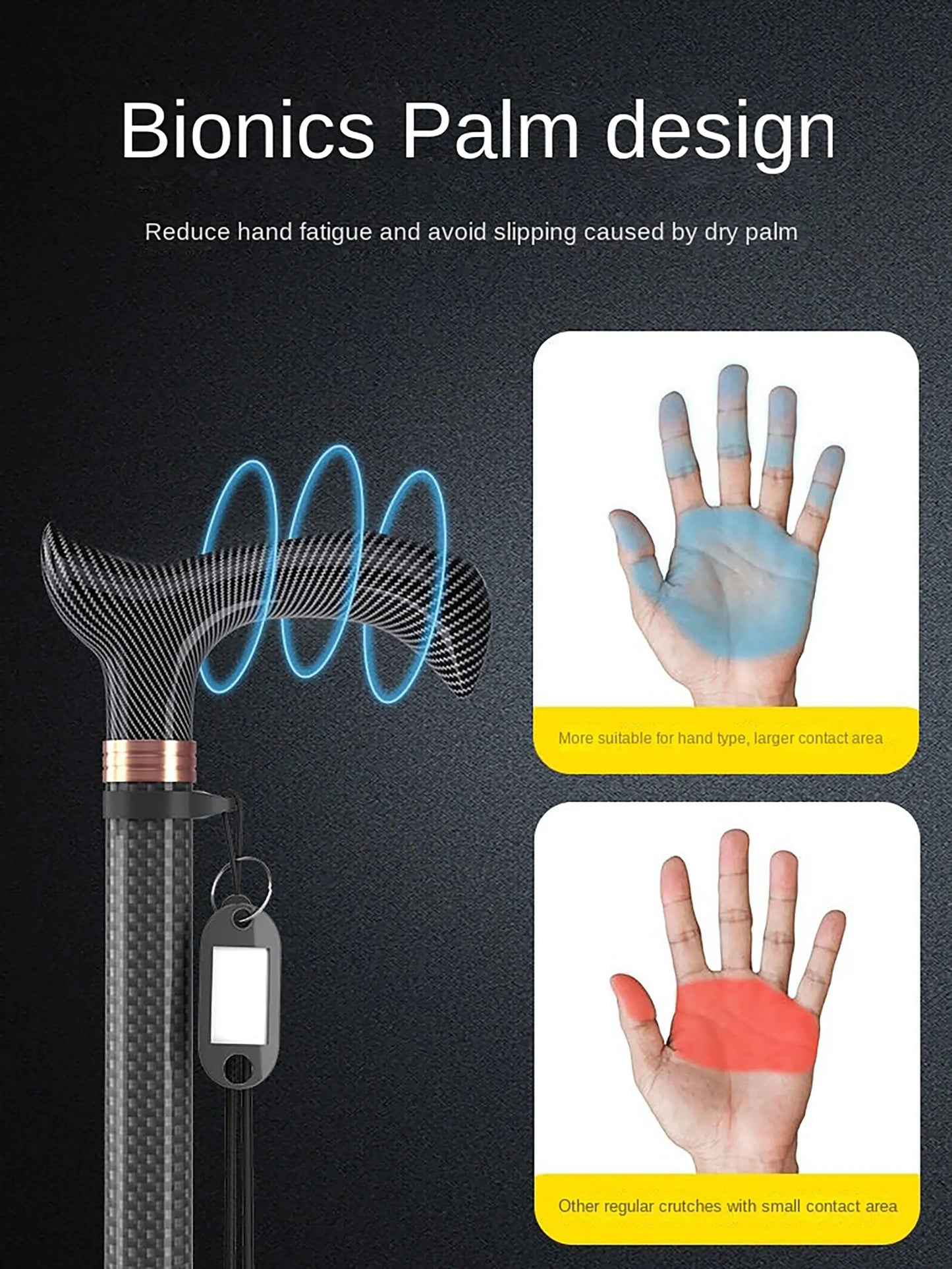 Ultra-Light Retractable Carbon Fiber with Lamp Handle Night Hiking Booster Walking Anti-Slip Breaking Four-Legged Stable Armrest Stick Column Stick Device
