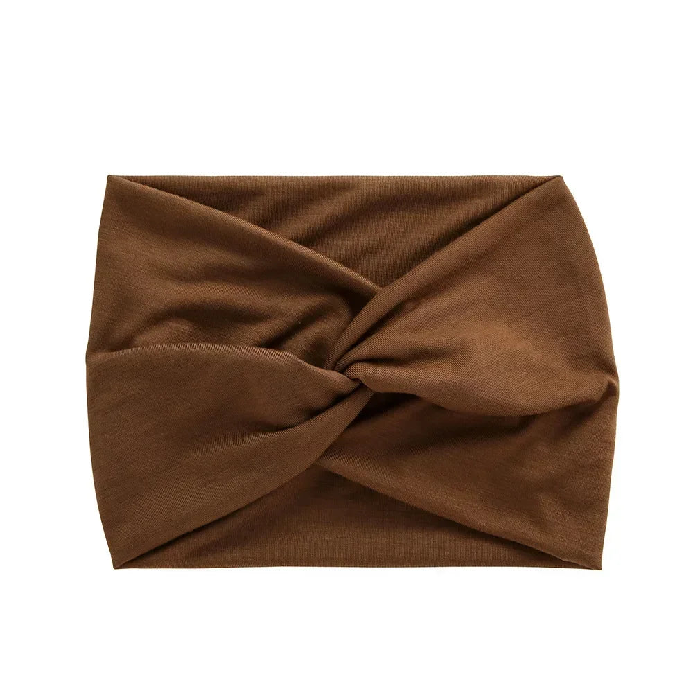 NEW Arrivals 44 Colors/Patterns Sports Elastic Wide-Brimmed Headband Unisex Solid Color Knotted Soft Anti-Slip Warm Turban Bandana Elastic Hairband Ladies Girls Fashion Apparel Accessories Clothing Supplies