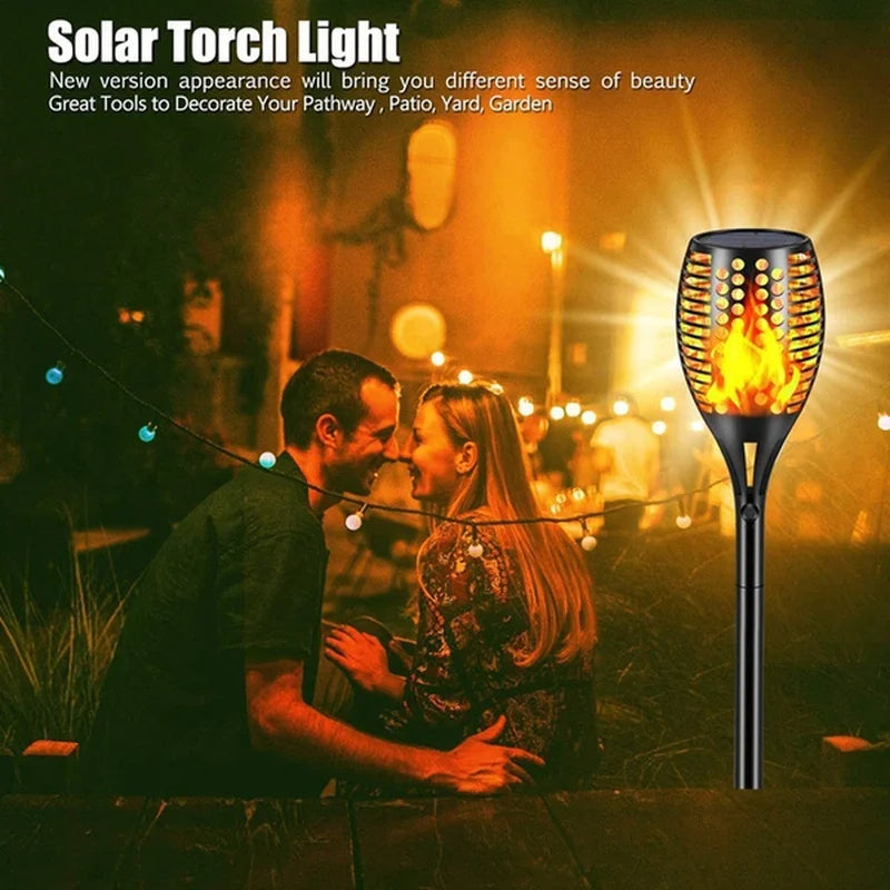 4/6/8/10Pcs Solar Flame Torch Lights Flickering Light Waterproof Garden Decoration Outdoor Lawn Path Yard Patio Floor Lamps