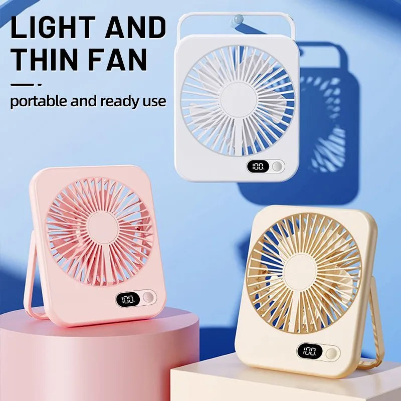 NEW Arrivals  Portable Folding USB Charging Digital Power Bank Summer Cooling Fan Handheld Desk Multi Function Fan Home Office Air Fans