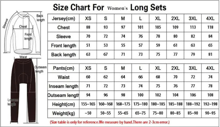 NEW Arrivals 2PCS Set  S-4XL Plus Size  Women Cycling Jersey Set Autumn Long Sleeve Breathable Clothing MTB Maillot Ropa Ciclismo Bicycle Sportswear Bike Uniform Women Sports Apparel Supplies