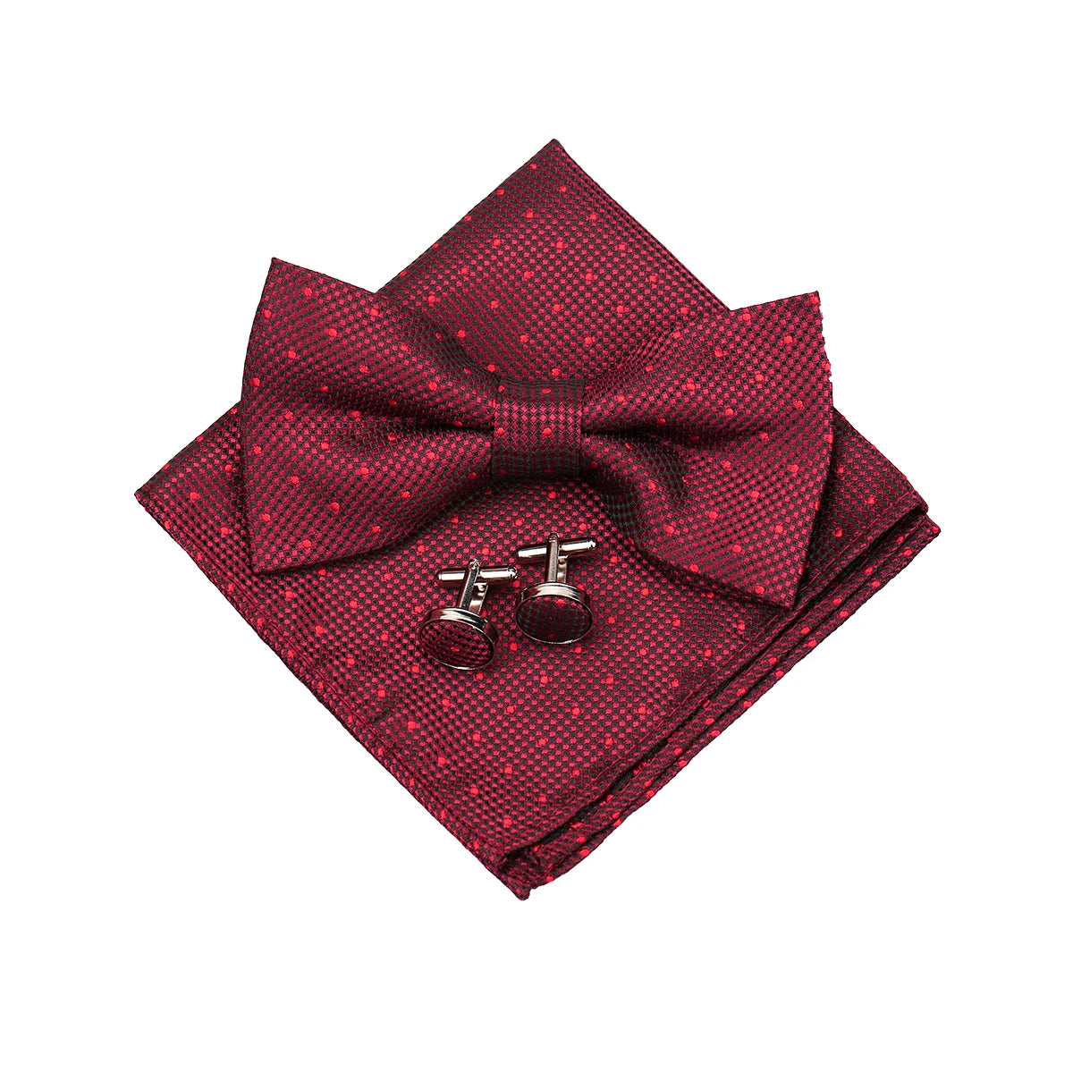 3 PCS Set 55 Colors Luxury Paisley Bowtie Suit Man Bow Tie Pocket Square Cufflinks Wedding Bowknot Accessories Butterfly Neckwear Adjustable Adult Ties