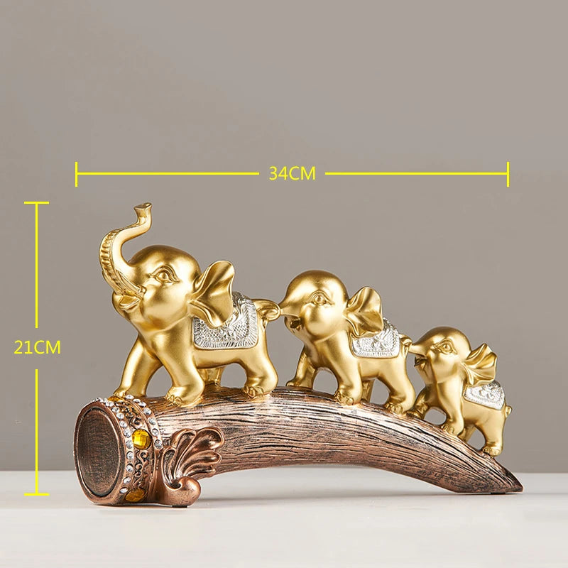 Home Decoration Luxury Accessories Feng Shui Gold Statuette Study Desk Ornaments Luxury Living Room Decoration Figurines Interior