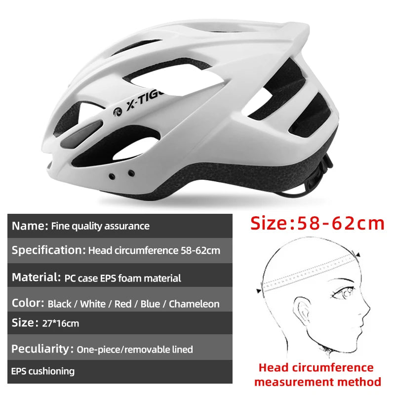 X-TIGER Cycling Helmet Man Women LED Light Helmet Road Mountain Bike Helmet Bicycle Helmet Rechargeable Brim Design Helmet