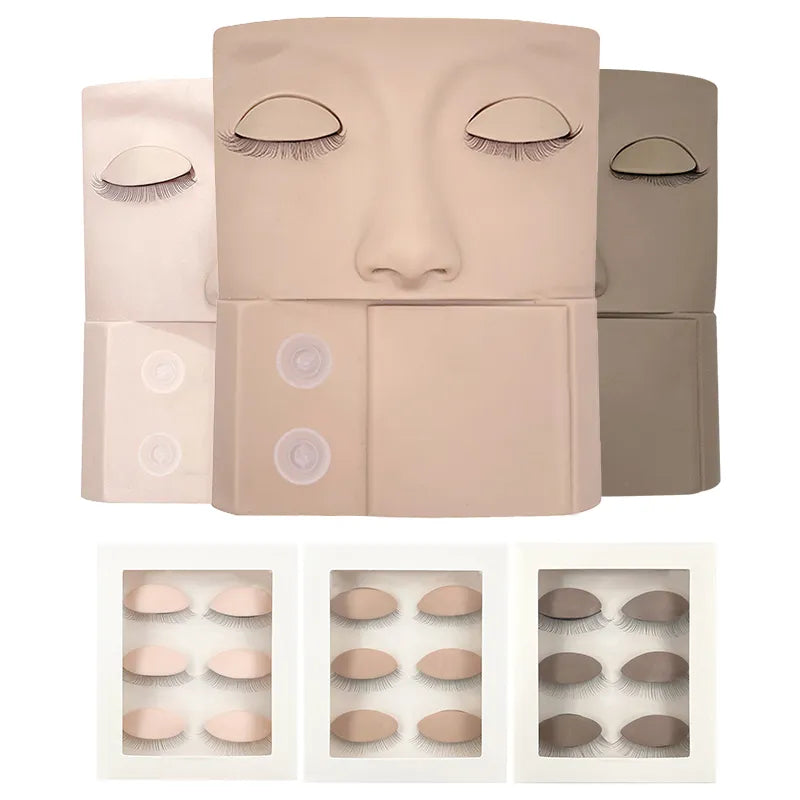 New Silicone Head Training Mannequin with Removable Eyes Practice Head Model For Eyelash Extension Training Mannequin Head