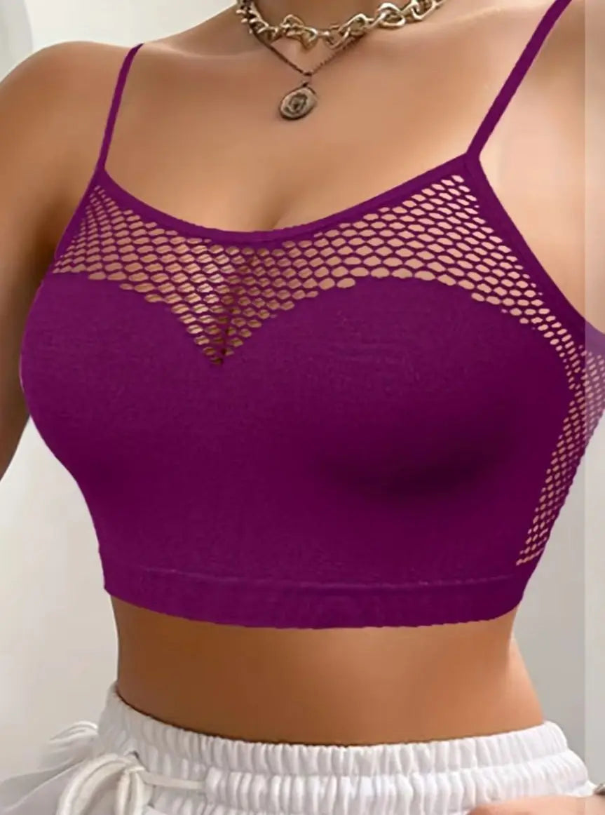NEW Arrivals Multi-Color Mesh Breathable Non-Steel Bra with Elastic Shoulder Straps Women Sexy Sports Underwear