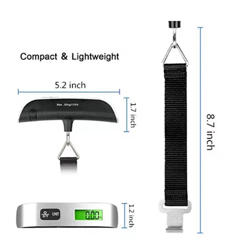 NEW Arrivals Electronic Portable Scale Digital LCD Display 110lb/50kg Electronic Luggage Hanging Suitcase Travel Weighs Baggage Bag Weight Balance Tools