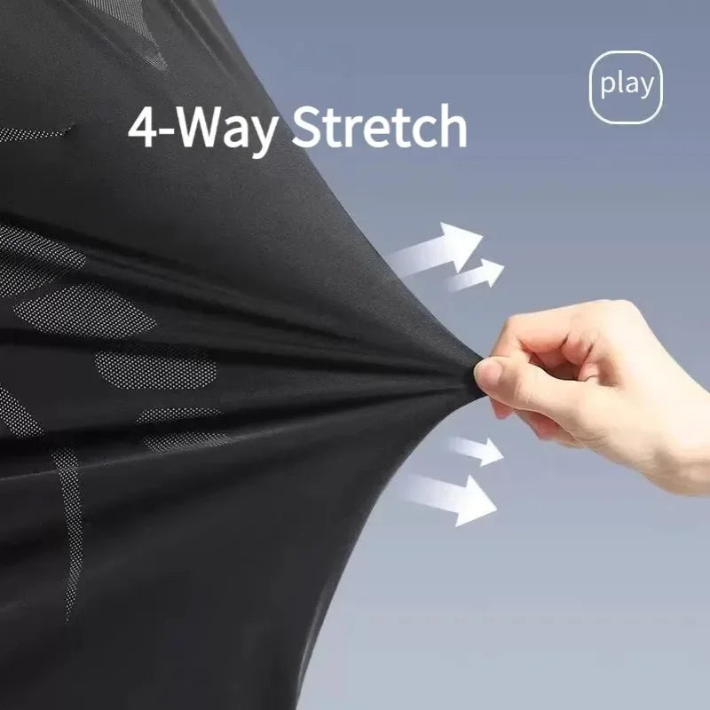 S-3XL Plus Size Men's Sportswear Quick Drying T-Shirt, Elastic Compression Training Top, Breathable Running Gym Cycling Fitness Long Sleeve Shirt Men Sports Apparel Accessories