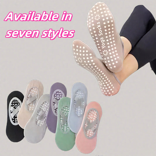 NEW Arrivals 4 Pairs Women Fitness Dancing Yoga Professional Non-Slip Silicone Non-Slip Silicone Socks Gym Home Fitness Footwear Breathable Soft Yoga Socks Ladies Sports Apparel Accessories