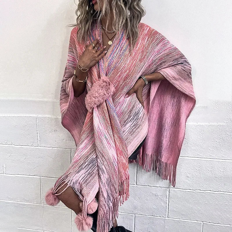 NEW Arrivals High Quality Luxury Shawl Cardigan Coats Women Sweaters Full Sleeve Tassel Cloak Coat Capes Elegant Splice Open Stitch Ponchos Autumn Winter Girls Ladies Fashion Apparel Accessories Clothing Supplies