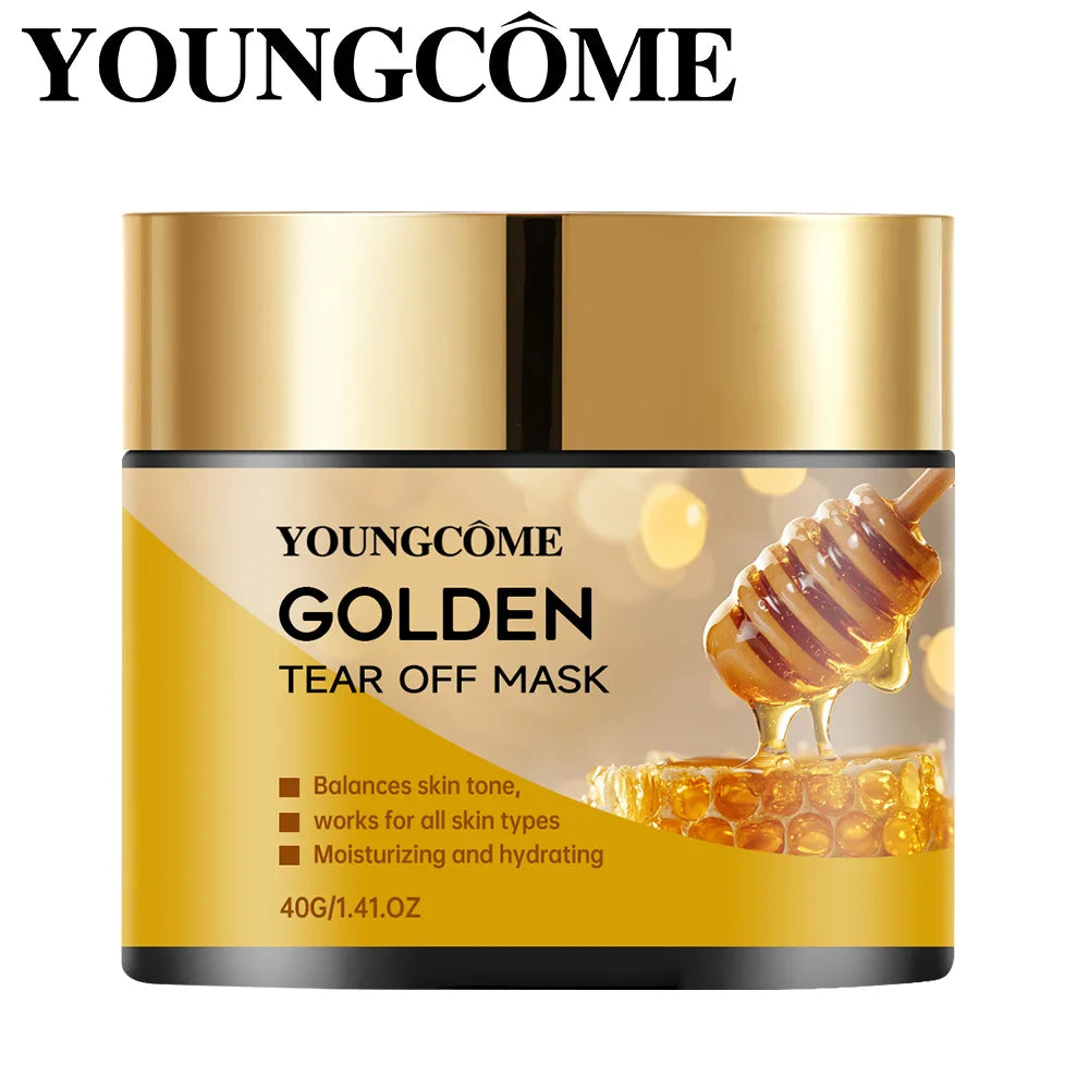 70g Facial Gold Textured Whitening Mask Blackhead Remover Whitening Face Mask Deep Cleansing Hyaluronic Acid Moisturizing Women Skin Care Supplies Korean Products