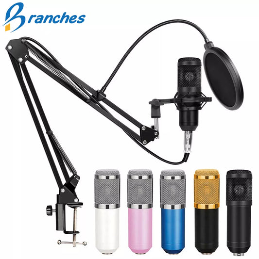 BM-800 Professional Condenser Microphone Kit BM 800 Karaoke Studio Mic For Recording Computer With Shock Mount+Foam Cap+Cable
