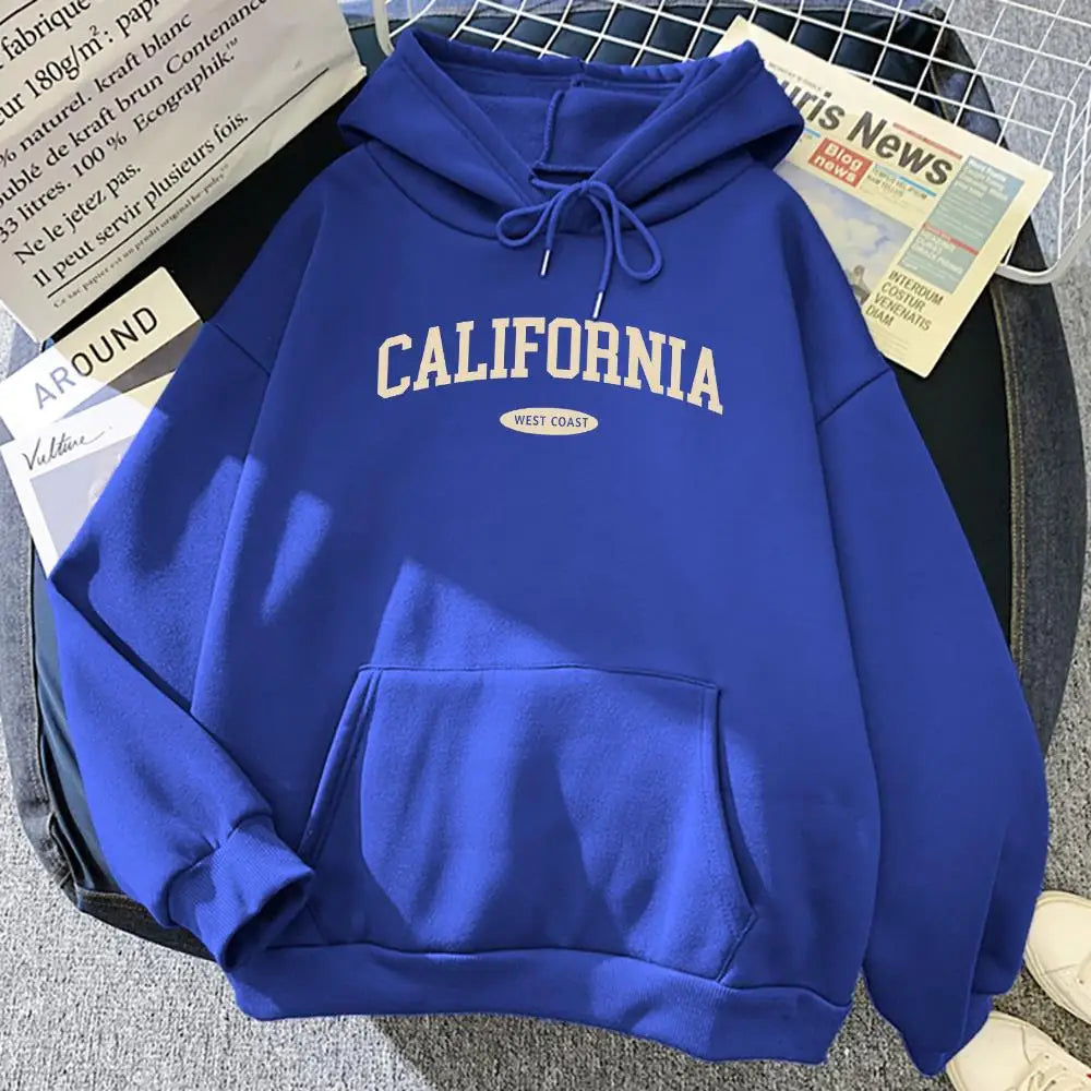 NEW Arrivals S-2XL 12 Colors California West Coast Design Women Hoody Hip Hop All-Match Streetwear Pocket Crewneck Clothes Fleece Comfortable Female Girls Casual Clothing Supplies