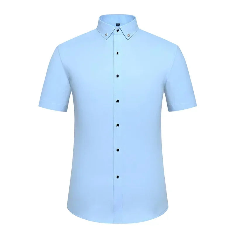 10 Colors S(60KG) 5XL(90KG) UK Plus Size New Men's Whit Shirt High End TikTok Popular Clothes Short Sleeve Long Sleeve Casual Suit Bottom Shirts