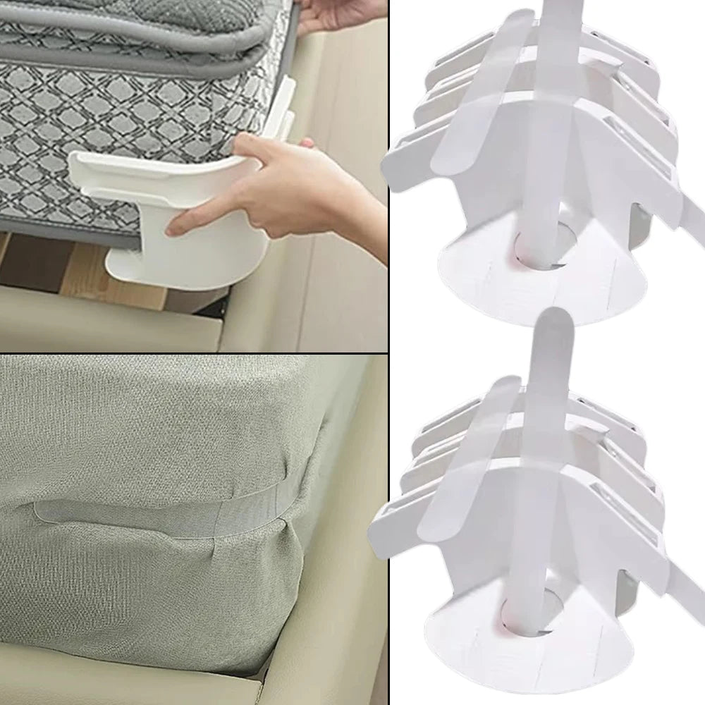 NEW Arrivals 12 PCS Set Universal Bedsheet Corner Tightener Clips Invisible Bedspread Secure Holder with Heavy-Duty Mattress Straps Sheets Slot Locks Home Furniture Accessories