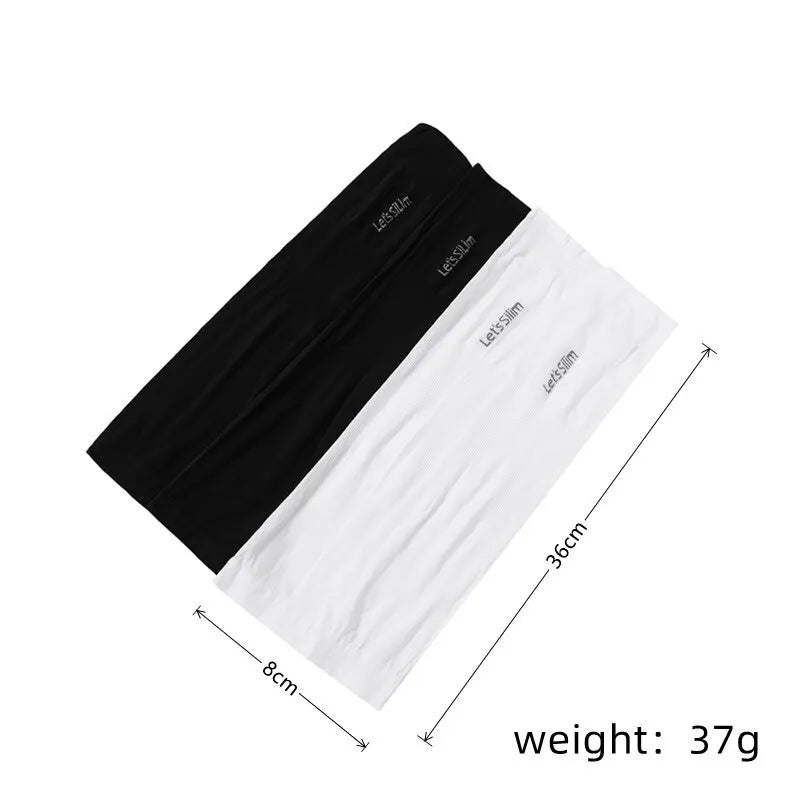 2 Pairs Of Ice Silk Sleeves For Both Men And Women Outdoor Uv Protection Cycling Arm Sun Screen Protection Black Plus White