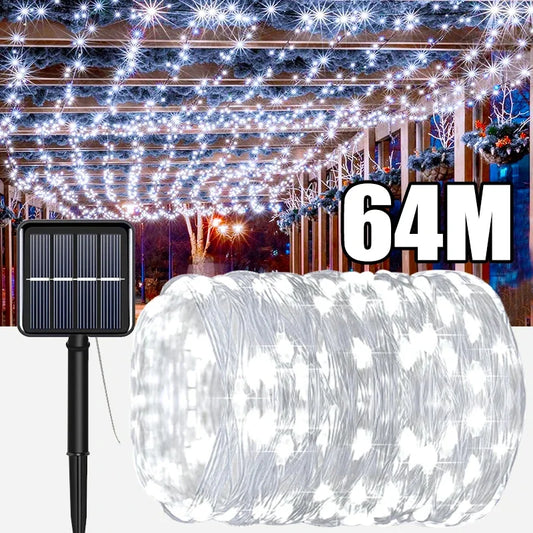 NEW Solar Fairy String Lights Outdoor LED Garden Christmas Decor Garland Light For Xmas Halloween Thanksgiving Wedding