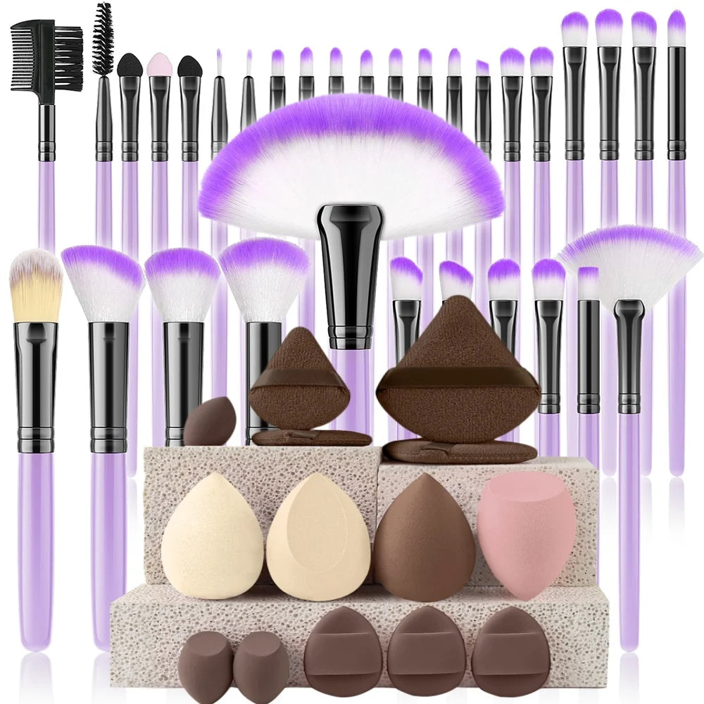 32 PCS Set 27 Colors  Professional Makeup Brush Set Cosmetic Tools for Powder Eye Shadow Foundation Blush Blending Beauty Makeup Brush Kit for Makeup Starters Women Cosmetic Tool Sets