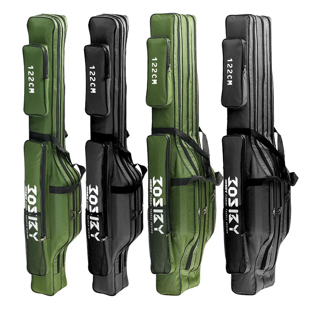 2/3 Layers Top Quality Fishing Rod Bags 60/100/122/150/152/180CM Tackle Collapsible Oxford Cloth Fishing Zipped Case Storage Pouch Holder Organizer For Fishing