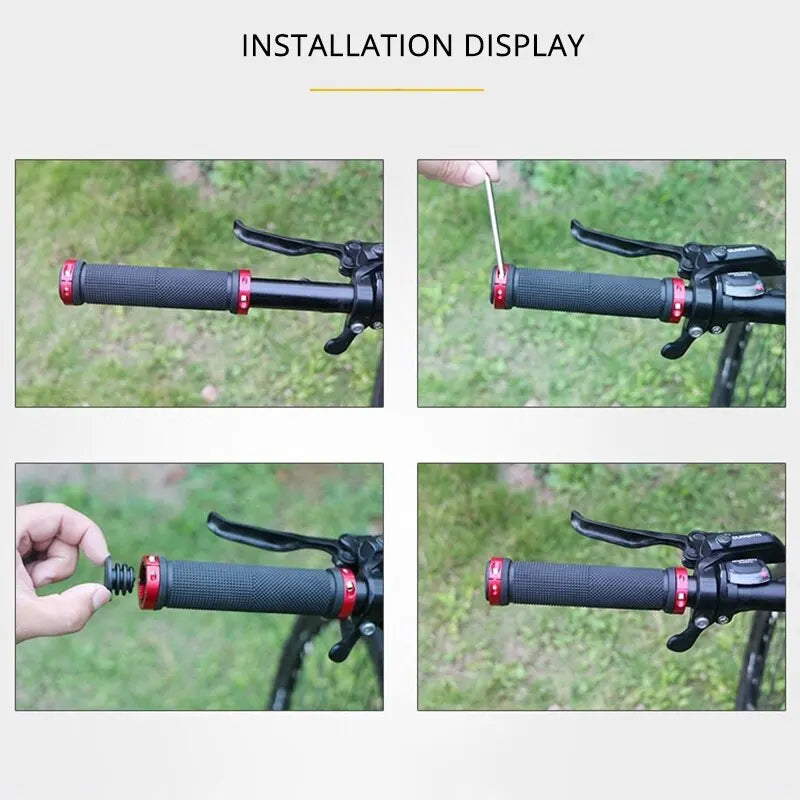 Bicycle Rubber Grips MTB Alloy Lock Bilateral Lock Handlebar Grips Anti Slip Cycling Handlebar Sleeve BMX Bicycle Accessories