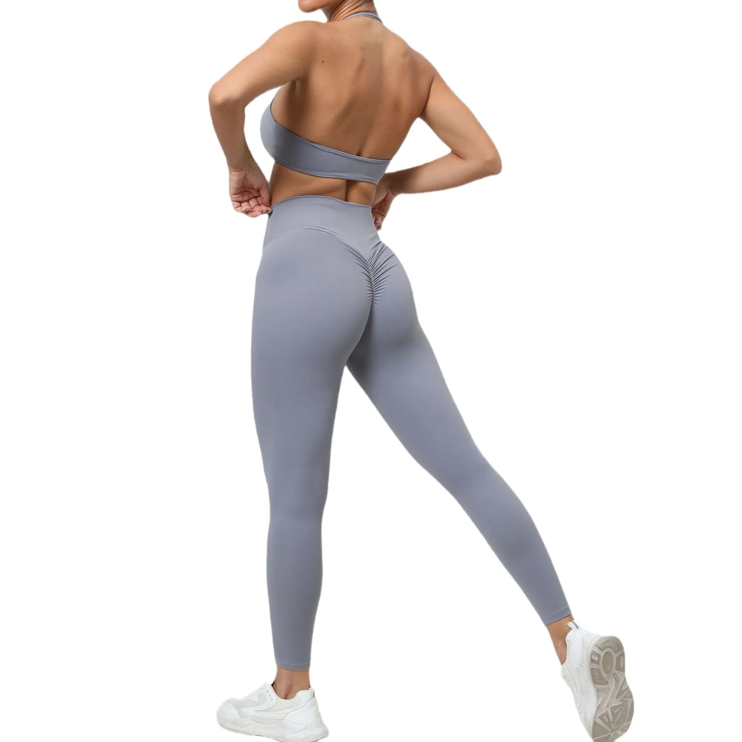 Seamless Yoga Sets Sports Fitness High Waist Hip-lifting Pants Nude Feel Beauty Back Bra Suit Workout Gym Leggings Set for Women