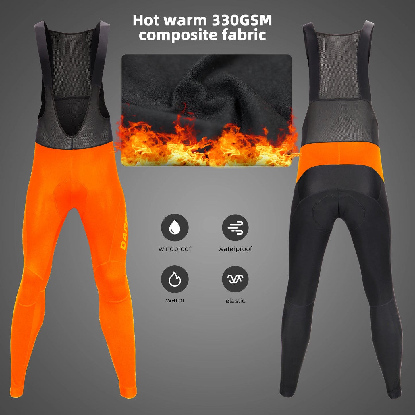 Cycling Bib Tights Winter Waterproof Windproof Thermal Fleece Gel Pad Cycling Bib Pants Hot Warm Up Bike Trousers Men