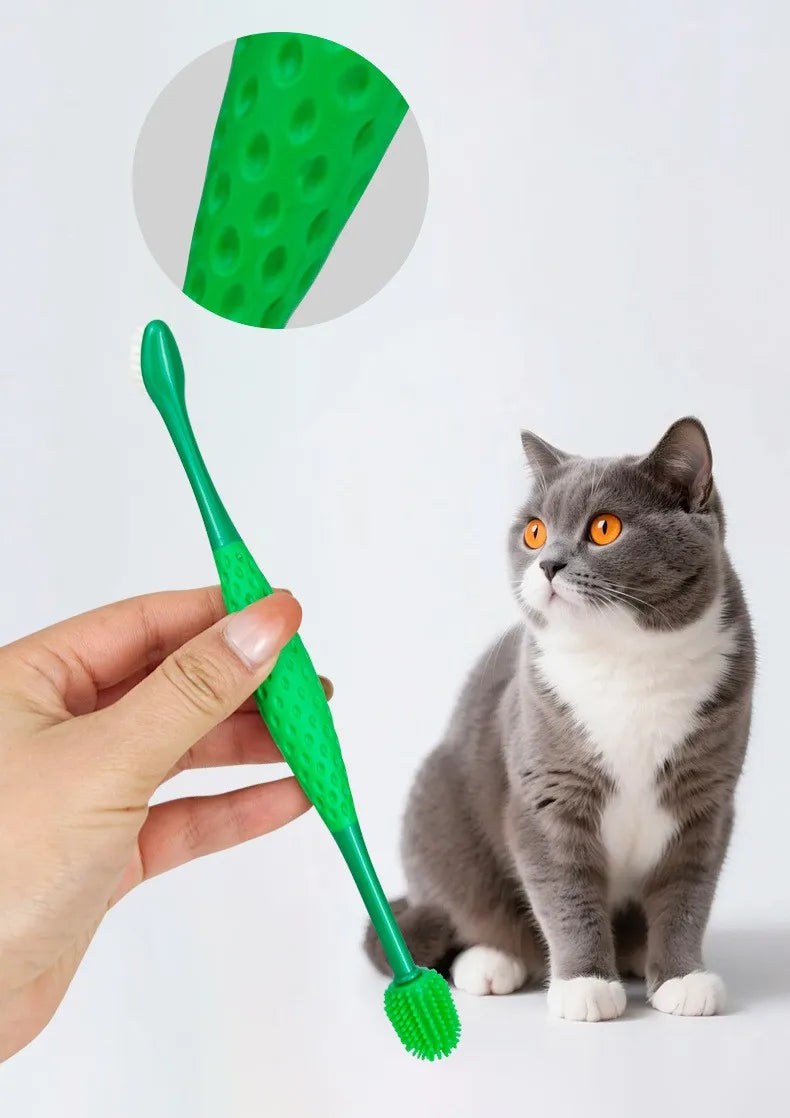 3 PCS Set Dog Toothbrush Set Pet Toothbrush  Double Head Rotating Toothbrushes for Dog Teeth Cleaning Oral Care Cat Toothbrushes Pet Supplies