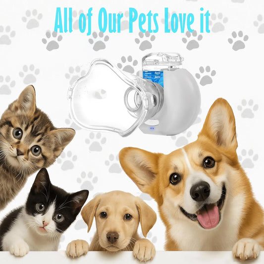 NEW Pet Cat and Dog Wireless Automatic Cool Mist Nebulizer Animal Inhalation Device Pet Supplies Asthma Pneumonia Bronchitis Therapy Breath Support Inhaler Pets Health Care Products