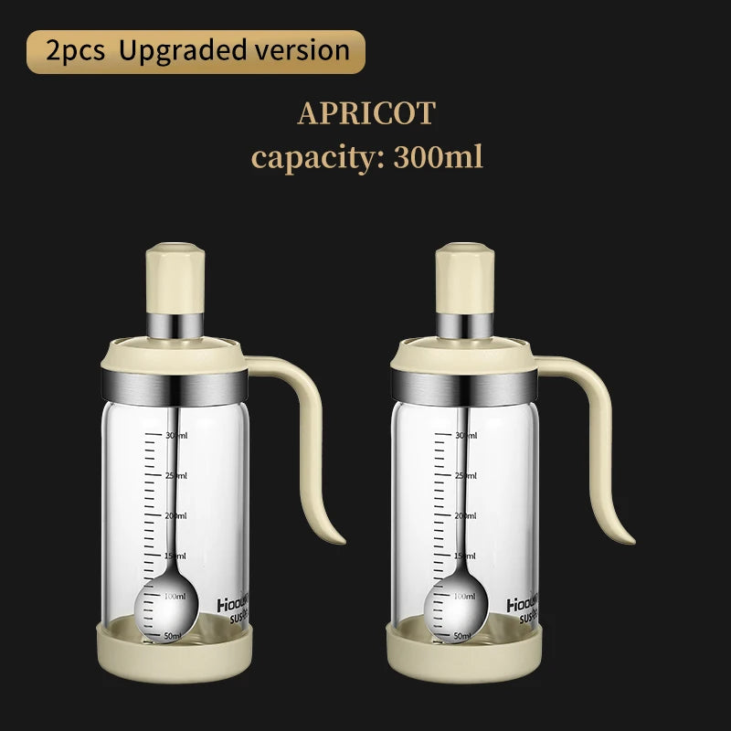 3 PCS Spice Seasoning Bottle Kitchen Supplies Glass Transparent Sugar Bottle Containers with Spoon Seasoning Bottle Salt and Pepper Bottle Kitchenware Accessories Preparing Cooking Tools Sets