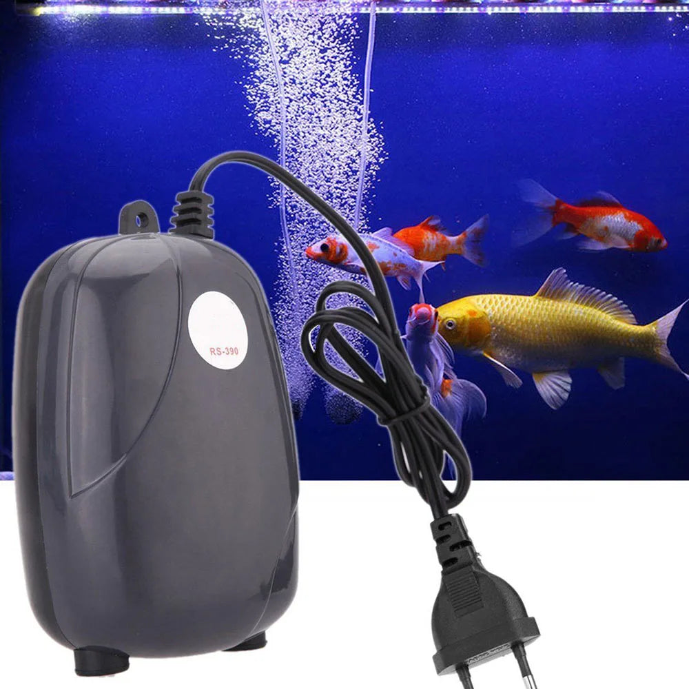 NEW Set Aquarium Air Pump Fish Tank Mini Compressor with Accessories Kit Single Double Outlet with Check Valve Tube Aquatic Accessories 220V 3W 5W