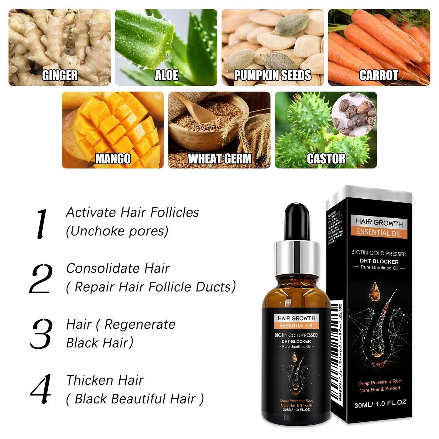 Buy 10 Get 12 Free Hair Growth Korean Oil, Biotin DHT Blocker Postpartum Loss Seborrheic, Dermatitis Anti-Loss Therapy Treatment Shampoo Boost Regrowth Increase Production of Shampoo