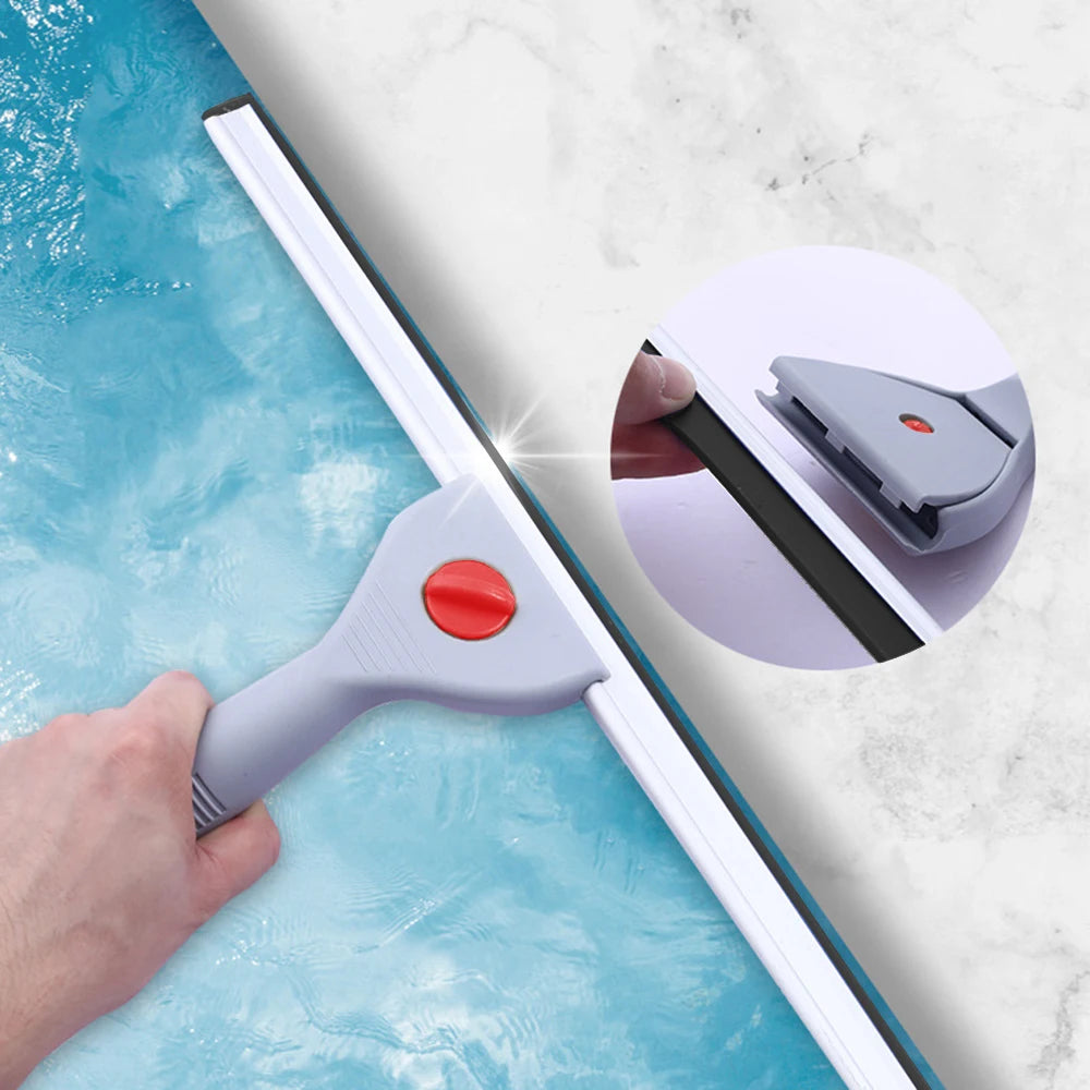 NEW 6/10/14/18in Household Glass Wiper Cleaning Bathroom Mirror Cleaner With Silicone Blade Hook Car Shower Squeezer Window Scraper Home Cleaning Supplies