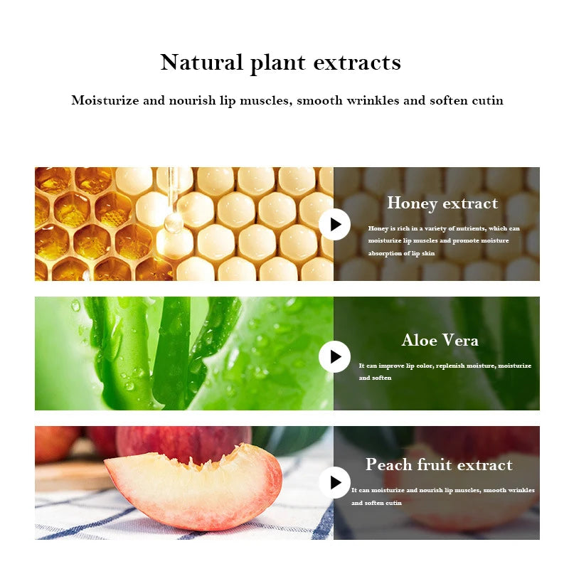 NEW Arrivals 10pcs/lot Korean Lip Mask Honey/Aloe/Honey Peach Collagen Nourishing Lip Mask  Moisturizing Fruits Essence Firming Anti Wrinkle Lip Patch Korean Skin Care Products